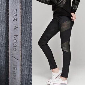 Rag & Bone Halifax Leather Panel Motocross Jeans